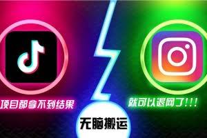 抖音无脑搬运，如果这项目都拿不到结果，你可以退网了