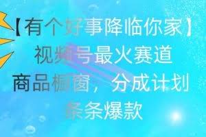 【有个好事降临你家】视频号爆火赛道，商品橱窗，分成计划，条条爆款【揭秘】