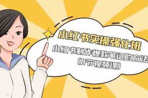 小红书实操强化班，小红书制作爆款笔记的方法（8节视频课）