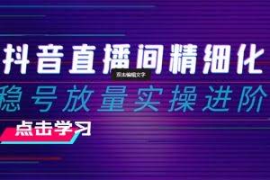 2024抖音直播间精细化运营：稳号放量实操进阶 选品/排品/起号/随心推/千川付费投放