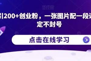 日引200+创业粉，一张图片配一段话，稳定不封号【揭秘】