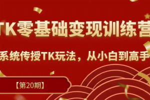 TK零基础变现训练营【第20期】2023升级版，系统传授TK玩法，从小白到高手