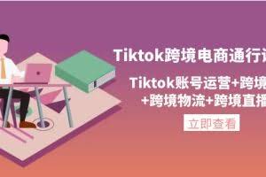 Tiktok跨境电商通行证2.0，Tiktok账号运营+跨境支付+跨境物流+跨境直播等