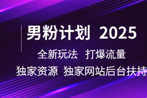 男粉计划2025  全新玩法打爆流量 独立网站 独立资源后台扶持