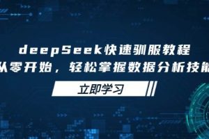 (14536期)deepSeek快速驯服教程,从零开始,轻松掌握数据分析技能