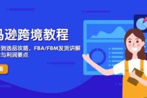 亚马逊跨境教程，店铺注册到选品攻略，FBA/FBM发货讲解，把握风险与利润