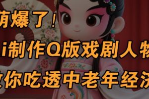 用Ai制作Q版戏剧人物，手把手教你吃透中老年经济，5分钟一个成品，多渠道变现