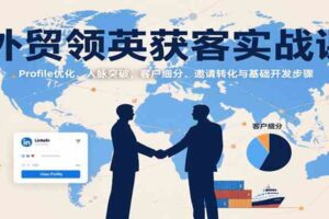 外贸领英获客实战课：Profile优化、人脉突破，客户细分、邀请转化与基础开发步骤