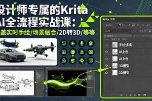（16245期）设计师专属的Krita AI全流程实战课：涵盖实时手绘/场景融合/2D转3D/等等