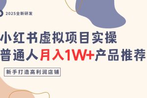 小红书虚拟项目实操指南，普通人月入1W+产品推荐，直接抄