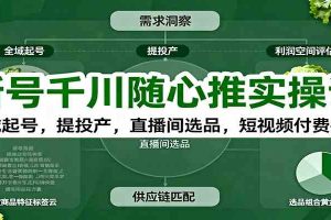 新号千川随心推实操课:全域起号,提投产,直播间选品,短视频付费拉爆