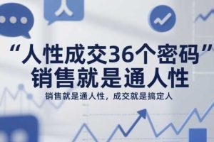 人性成交36个密码,销售就是通人性,成交就是搞定人