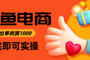 闲鱼高利润电商,当天上架当天出单,一单利润300+