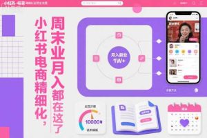 小红书电商精细化运营全流程,周末副业月入1W+,全套方法都在这了