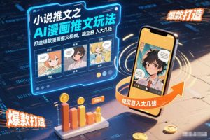 小说推文之AI漫画推文玩法，打造爆款漫画推文视频，稳定日入大几张