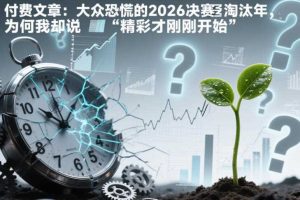 付费文章:大众恐慌的2026决赛淘汰年,为何我却说“精彩才刚刚开始”?