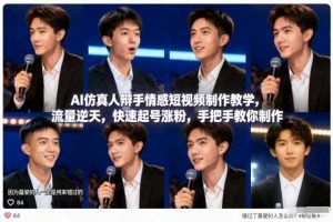 AI仿真人辩手情感短视频制作教学,流量逆天,快速起号涨粉,手把手教你制作