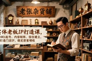 (17064期)实体老板IP打造课,从0到1起号、内容矩阵、信任建立,打造门店IP,稳定获客增收