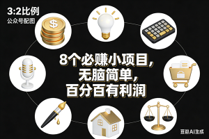 (17101期)8个必赚小项目,无脑简单,百分百有利润,副业首选,日入300+