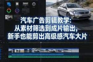 汽车广告剪辑教学：从素材筛选到成片输出，新手也能剪出高级感汽车大片