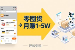 (17490期)不用囤货不用跑单!拼多多虚拟玩法,机器人管理发货和客服,帮你月赚 1-5W