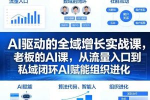 AI驱动的全域增长实战课,老板的AI课,从流量入口到私域闭环AI赋能组织进化(26年3月12-14日)