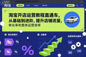 淘宝开店运营教程直通车，从基础到进阶，提升店铺流量，转化率和整体运营效率（更新26年3月24日）