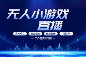 无人小游戏直播：0基础也能做的轻资产副业，解锁无人直播盈利新玩法，轻松月入1W+【揭秘】