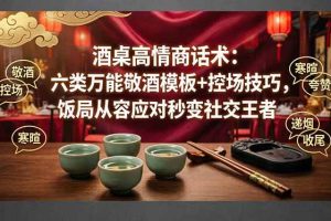(18020期)付费文章:酒桌高情商话术:六类万能敬酒模板+控场技巧,饭局从容应对秒变社交王者
