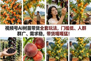 视频号AI树苗带货全套玩法，门槛低、人群广、需求稳，带货嘎嘎猛！（更新0426）