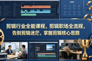 剪辑行业全能课程，剪辑职场全流程，告别剪辑迷茫，掌握剪辑核心思路