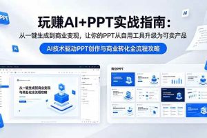 (18448期)玩赚AI+PPT实战指南-更新5月13:从一键生成到商业变现,让你的PPT从自用工具升级为可卖产品