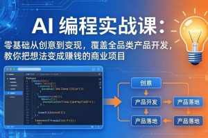 (18857期)AI编程实战课-第三期-6月更新:零基础从创意到变现,覆盖全品类产品开发,把想法变成赚钱项目