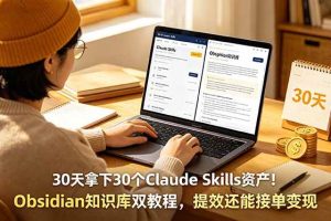 (18886期)30天拿下30个Claude Skills资产!Obsidian知识库双教程,提效还能接单变现