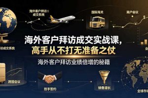 海外客户拜访成交实战课,高手从不打无准备之仗,海外客户拜访业绩倍增的秘籍