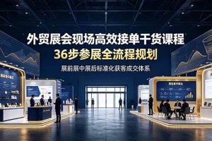 (19157期)外贸展会现场高效接单干货课程,36步参展全流程规划,展前展中展后标准化获客成交体系