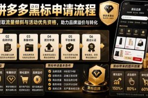 拼多多黑标申请流程，帮助商家获取流量倾斜与活动优先资格，助力品牌溢价与转化