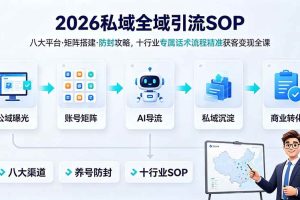 (19248期) 2026私域全域引流SOP|八大平台·矩阵搭建·防封攻略,十行业专属话术流程精准获客变现全课