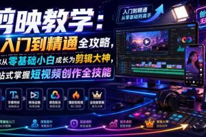 剪映教学:从入门到精通全攻略,带你从零基础小白成长为剪辑大神,一站式掌握短视频创作全技能