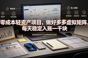 （19522期）零成本轻资产项目，做好多多虚拟矩阵，每天稳定入账一千块