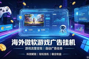 海外游戏广告自动挂G，轻资产海外副业风口，单设备稳定产出500+【揭秘】