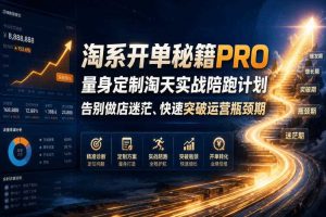 淘系开单秘籍PRO，量身定制淘天实战陪跑计划，告别做店迷茫、快速突破运营瓶颈期（更新20260728）