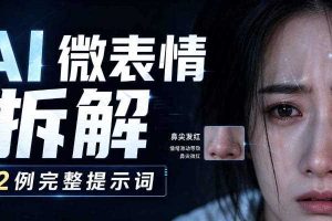 AI微表情拆解提示词合集，精准调控AI角色表情，可直接复用，0基础也能调出影视级表情变化