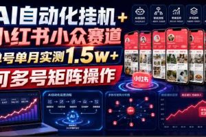 AI自动化挂G+小红书小众赛道，单号单月实测1.5w+，可多号矩阵操作【揭秘】