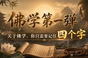 付费文章：佛学第一弹，关于佛学，你只需要记住四个字