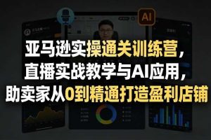 亚马逊实操通关训练营，直播实战教学与AI应用，助卖家从0到精通打造盈利店铺（更新8月8日）