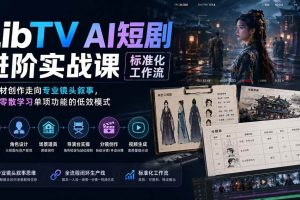 (19836期)LibTV AI短剧进阶实操课标准化工作流;从素材创作走向专业镜头叙事,告别零散学习单项功能的低效模式