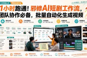 1小时跑通!邪修AI短剧工作流,团队协作必备,批量自动化生成视频