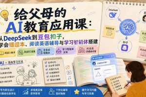 (19890期)给父母的AI教育应用课:从DeepSeek到豆包扣子,学会错题本、阅读英语辅导与学习智能体搭建