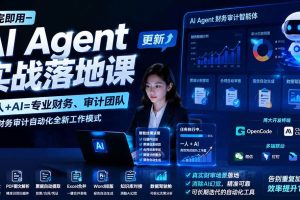 (19740期)学完即用—AI Agent实战落地课-更新:一人+AI=专业财务、审计团队,解锁财务审计自动化全新工作模式